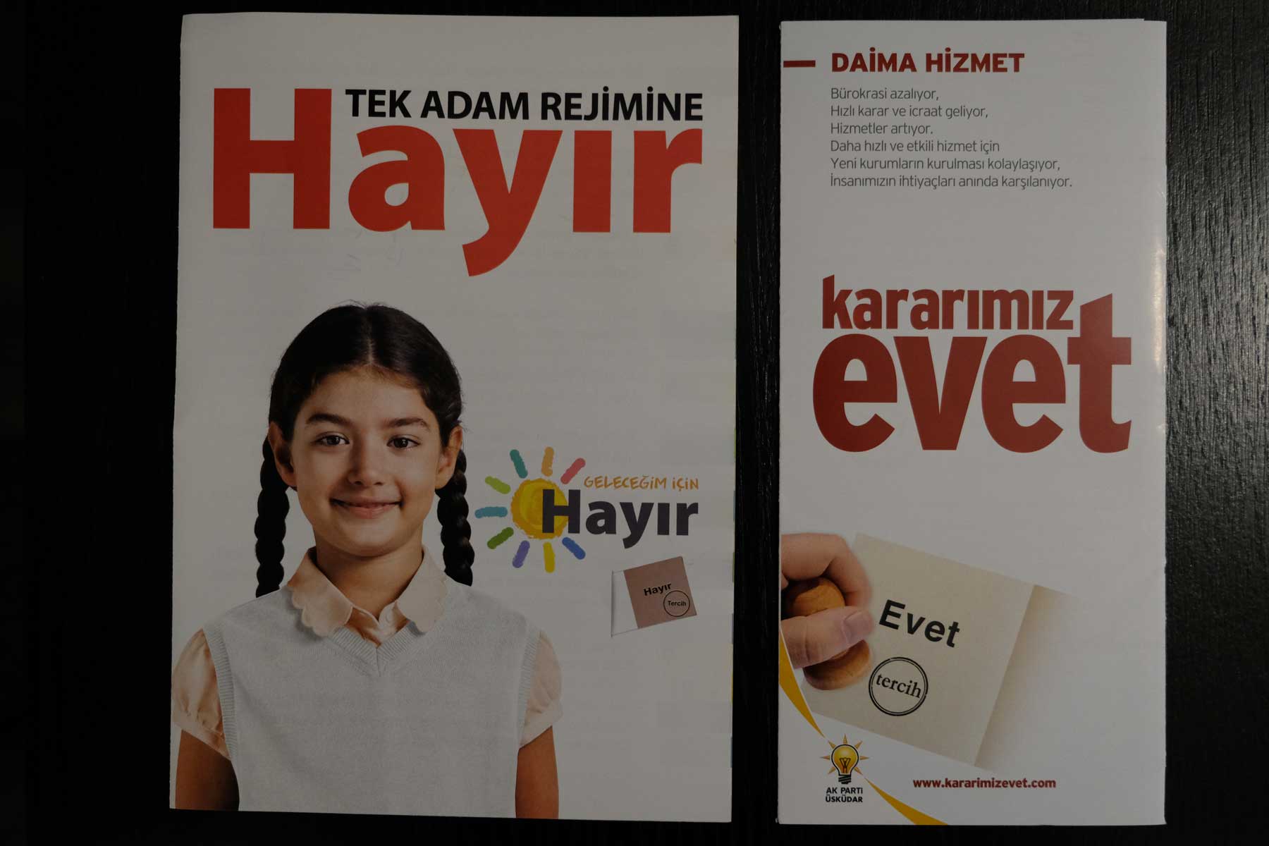Werbebroschüren für das türkische Referendum 2017