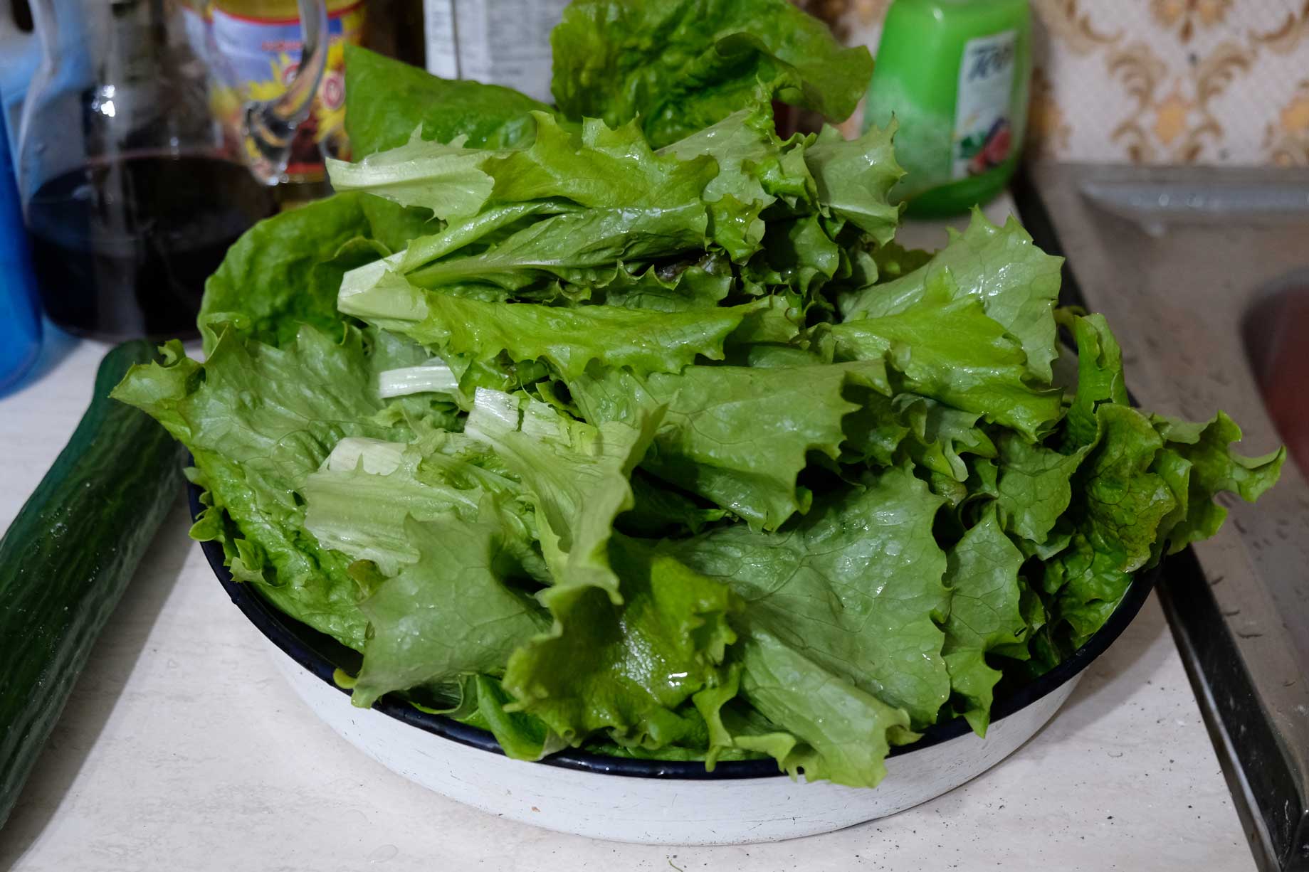 Frischer Salat in einer großen Schüssel