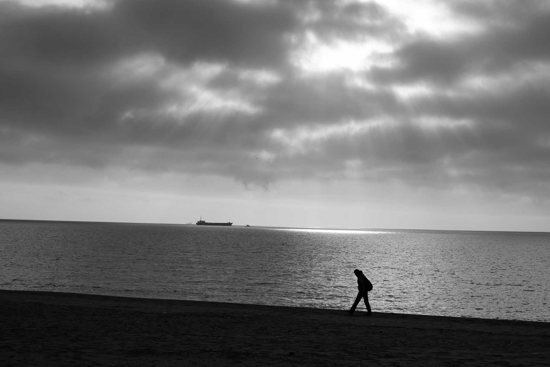 Spaziergänger am Strand