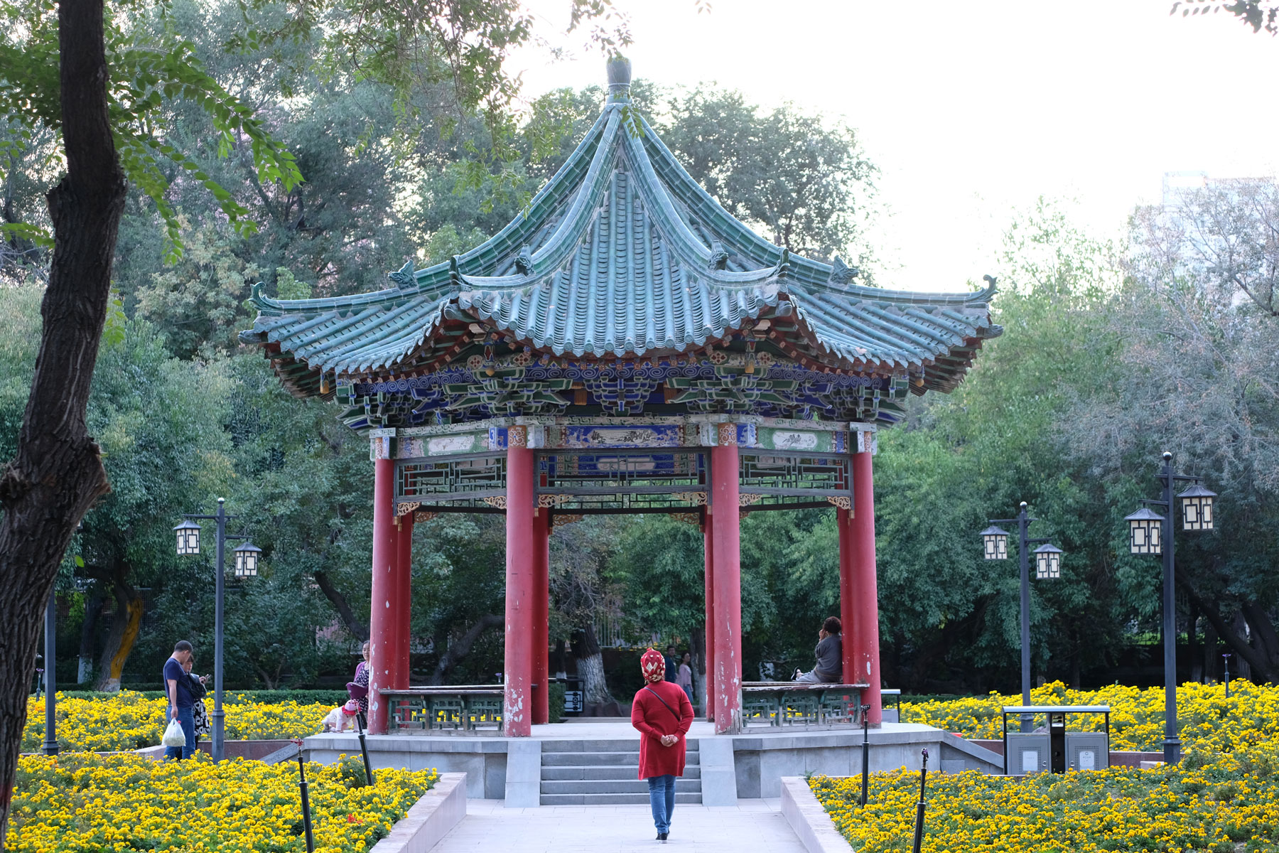 Pagode in einem Park in Ürümqi.