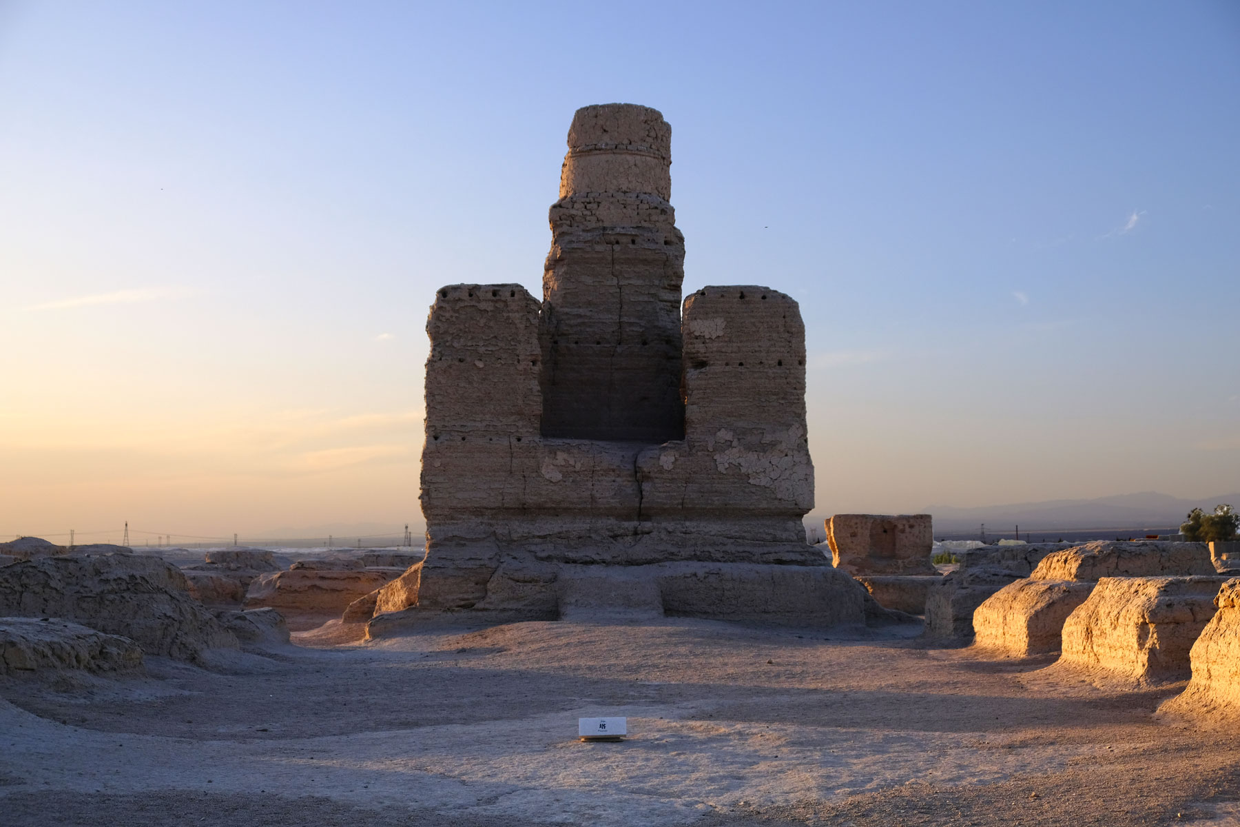 Stupa in der Ruinenstadt Jiaohe in Turpan.