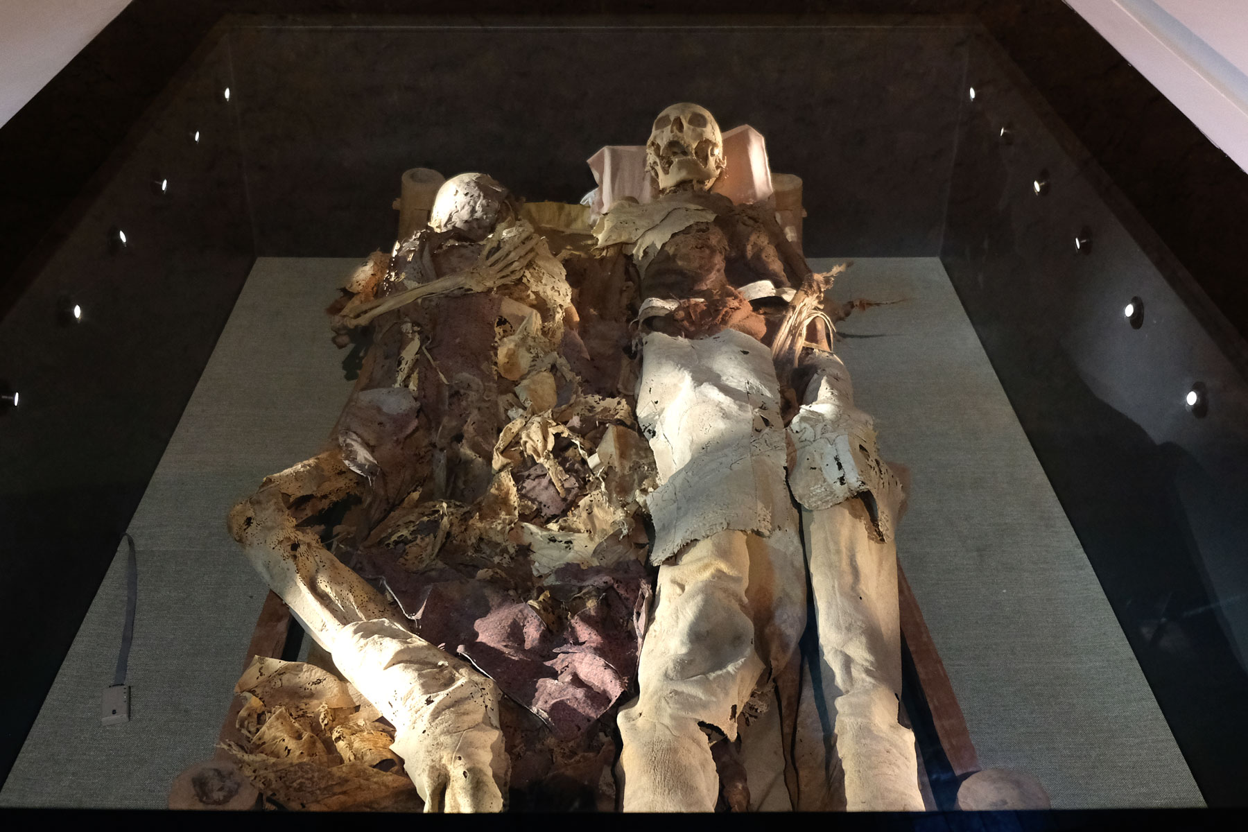 Mumien in einem Museum in Turpan.