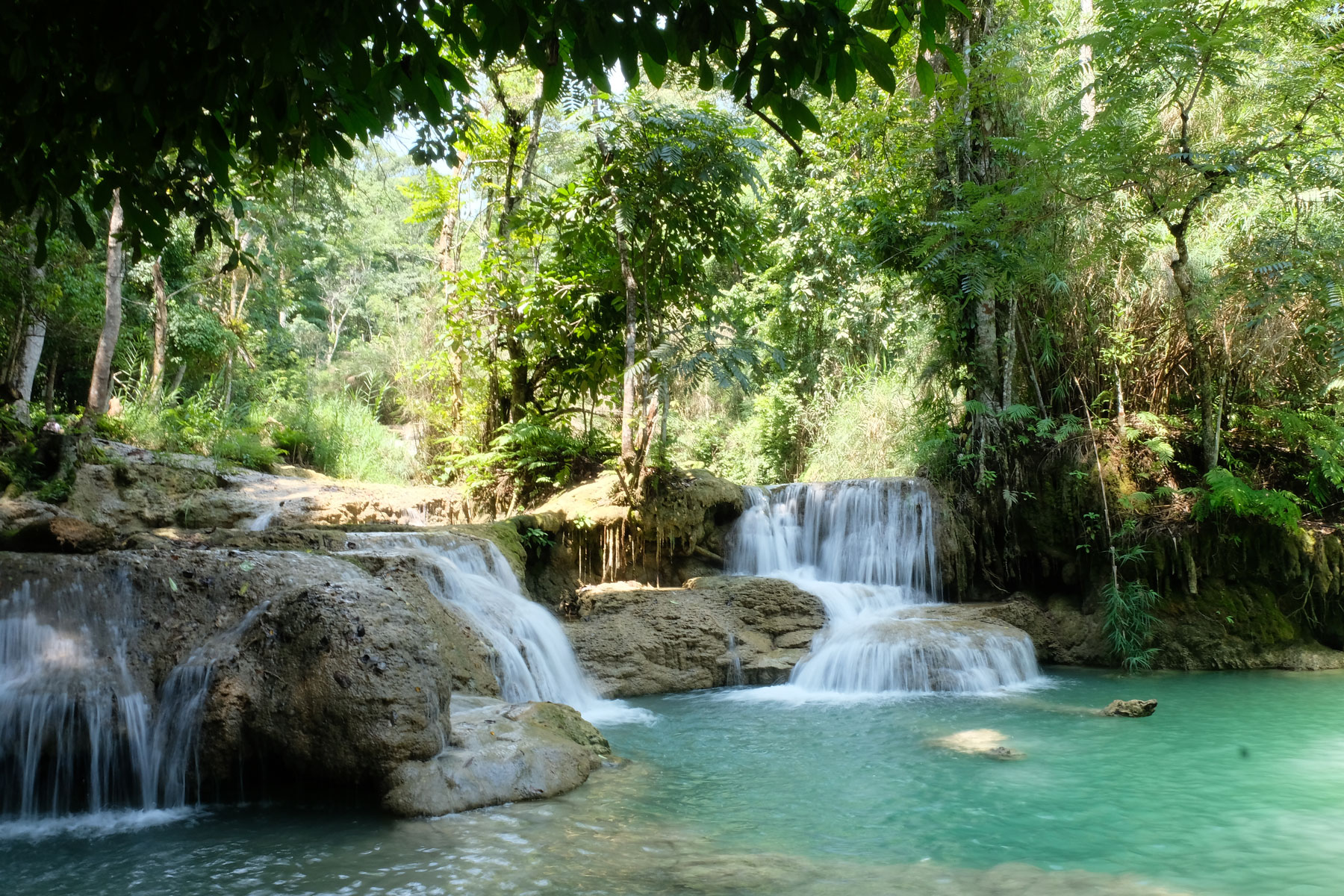 Die Tat Kuang Si Wasserfälle bei Luang Prabang.