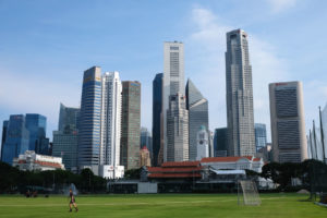 Skyline in Singapur.