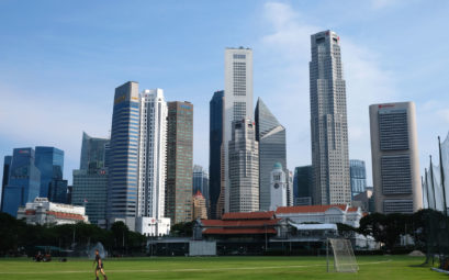 Skyline in Singapur.