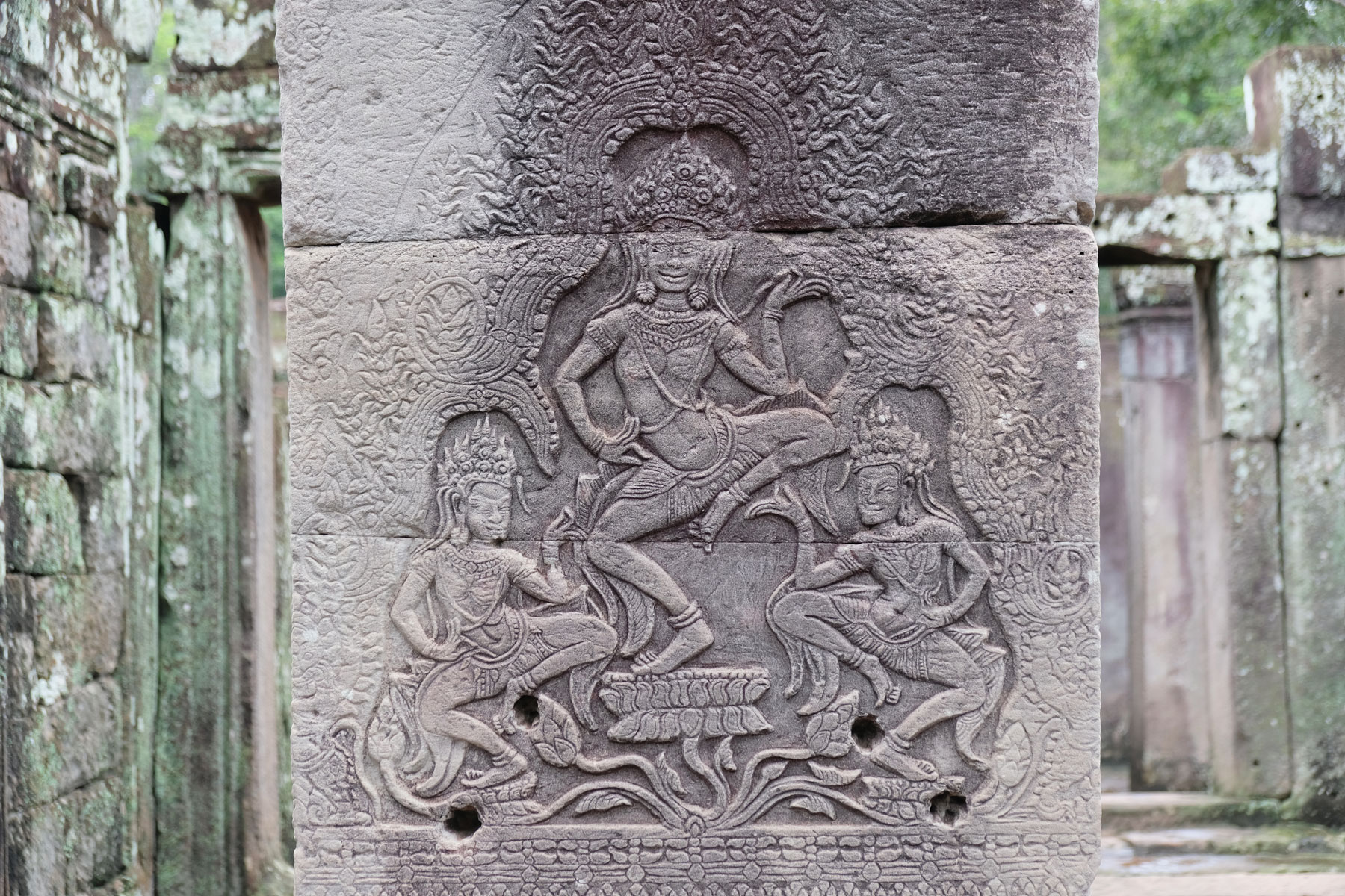 Ein Steinrelief in Bayon, Angkor Wat