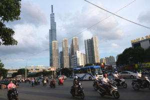 Hochhäuser in Ho-Chi-Minh-City in Vietnam.