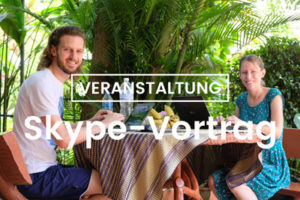 Werbung für einen Skype-Vortrag am 11.04.2019 im Rahmen der Asien-Tage in Augsburg.