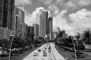 Die Skyline von Panama-Stadt.