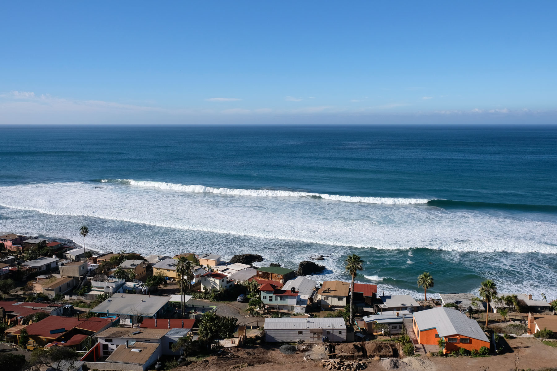 Blick auf das Surfcamp Campo López auf der Baja California.